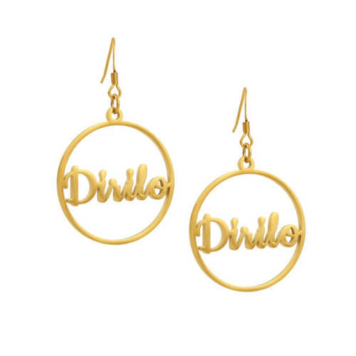 Personalized written jewelry manufacturers china wholesale custom gold earring hoops with name suppliers